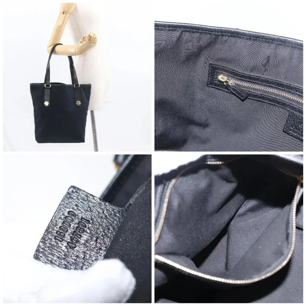 GUCCI GG Canvas Tote Bag Black Gold 153009 Auth 156794 - Picture 15 of 16